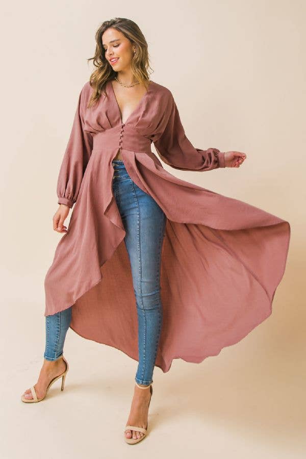 A woven hi-low maxi top-AT1843