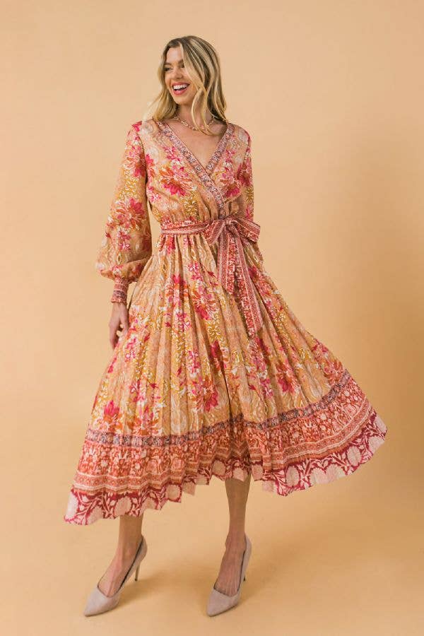 A printed midi dress-ID18532