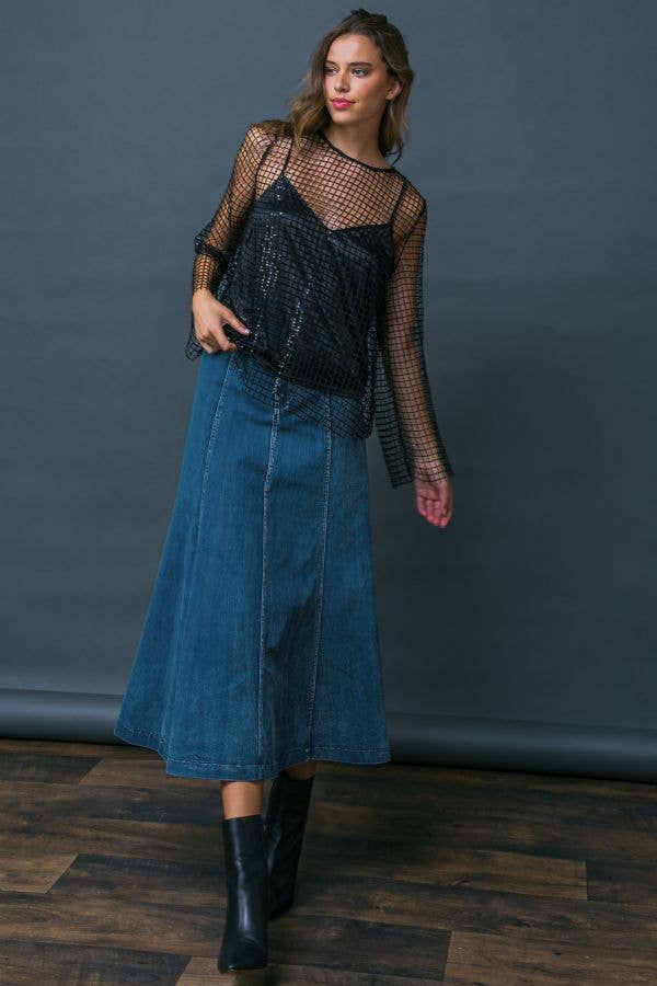 A sequined net top - IT12730