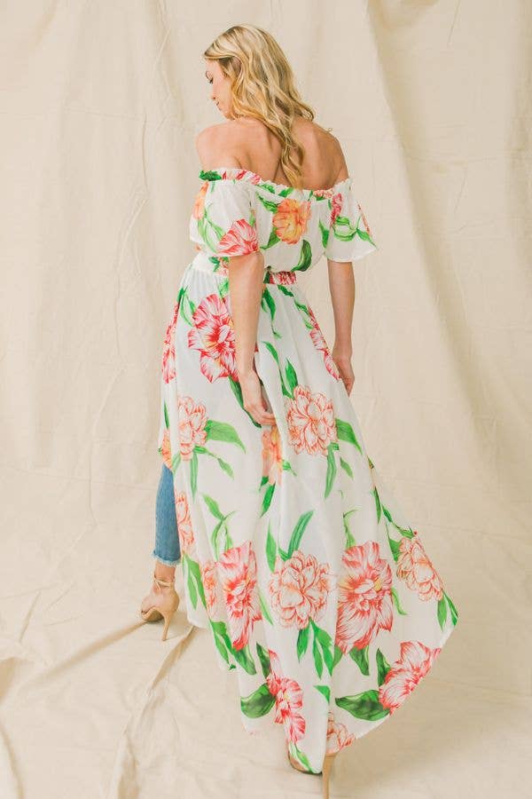 A printed woven walk thru top-IT11362