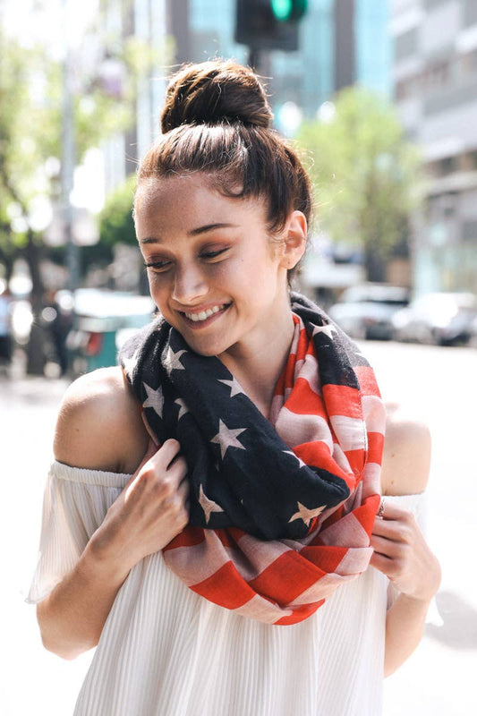 Vintage Style American Flag Summer Scarf