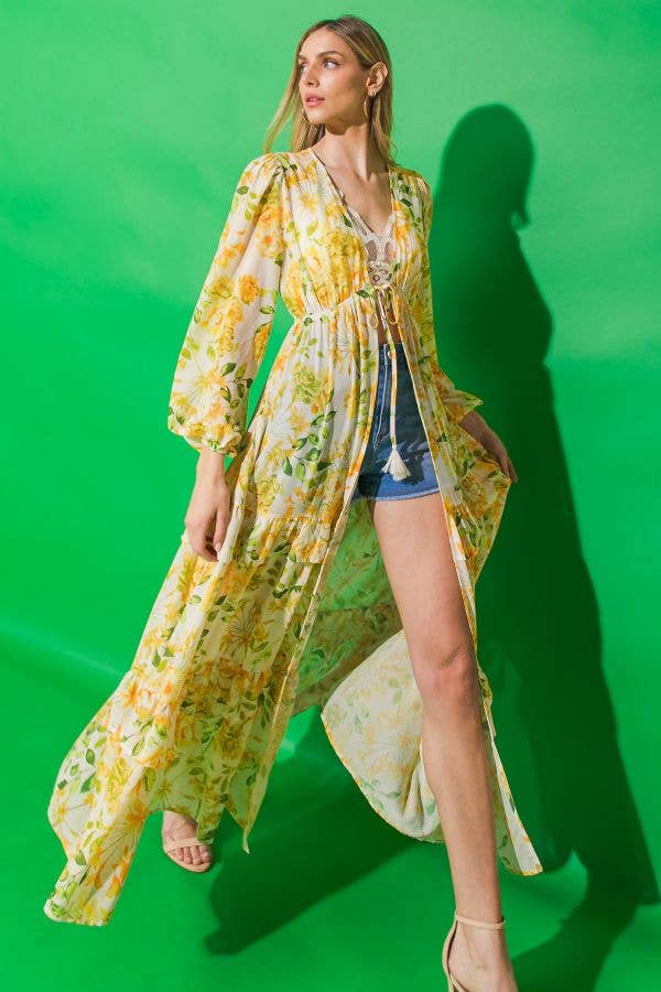 A printed woven maxi cover up -IJ10112