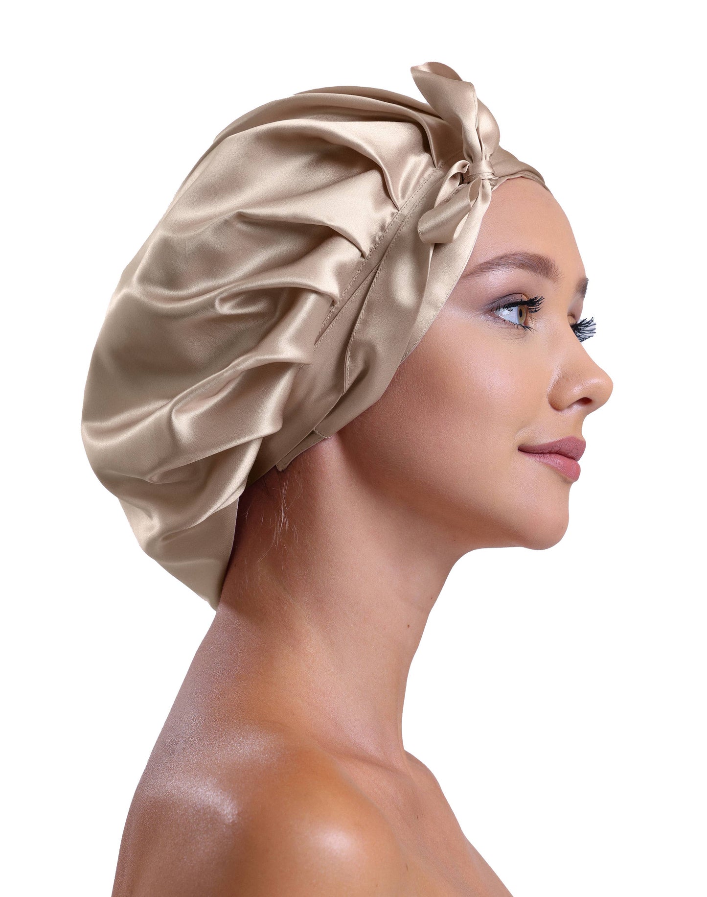 100% Pure Silk Hair Bonnet - Caramel