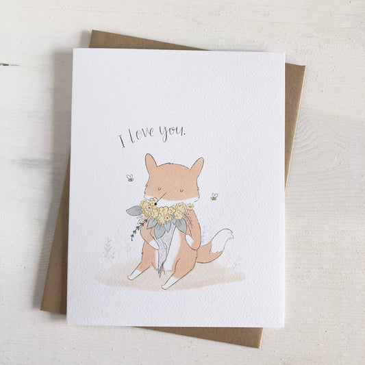 Love Bouquet - Fox Love Greeting Card