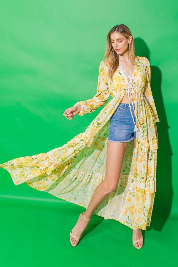 A printed woven maxi cover up -IJ10112