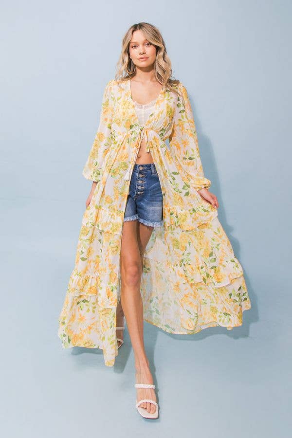 A printed woven maxi cover up -IJ10112