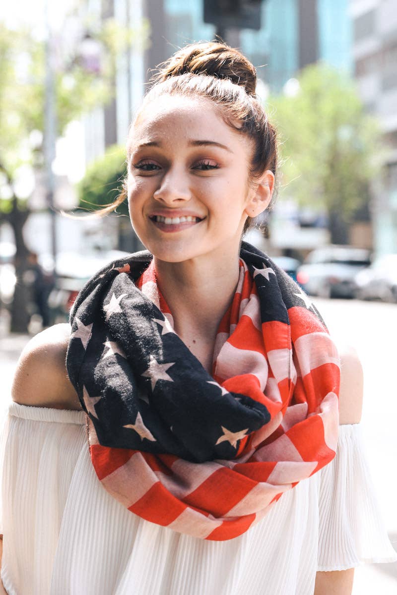 Vintage Style American Flag Summer Scarf