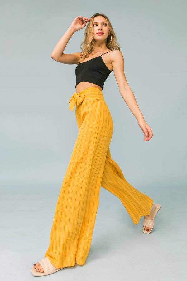 STRIPED WIDE LEG PANTS-JP4745