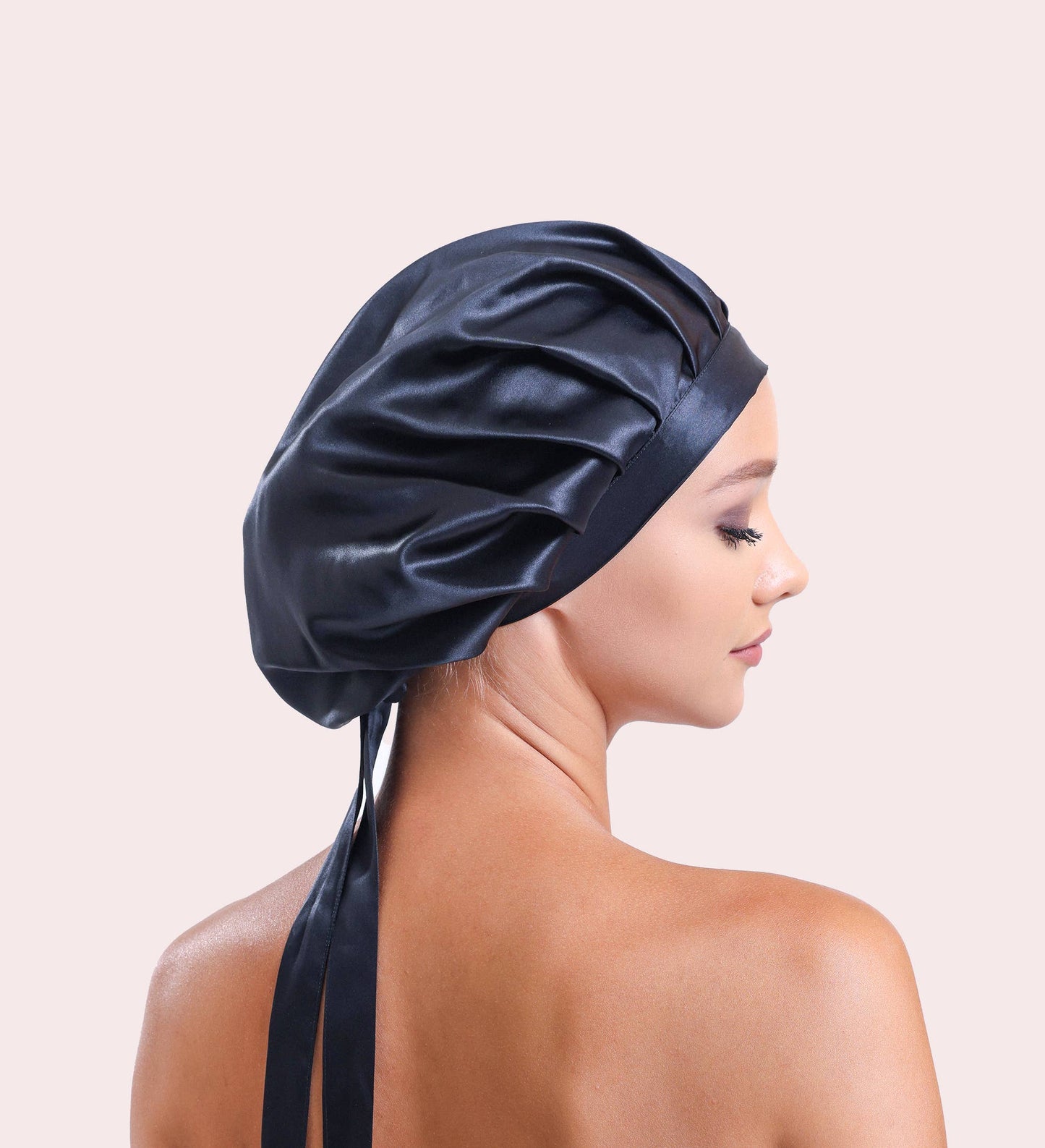 100% Organic Pure Silk Hair Bonnet - Black