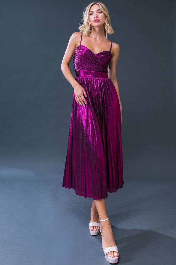 A foiled woven midi dress - ID20330