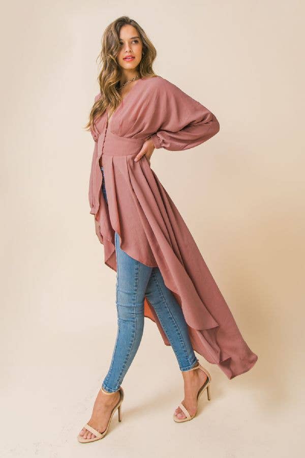 A woven hi-low maxi top-AT1843