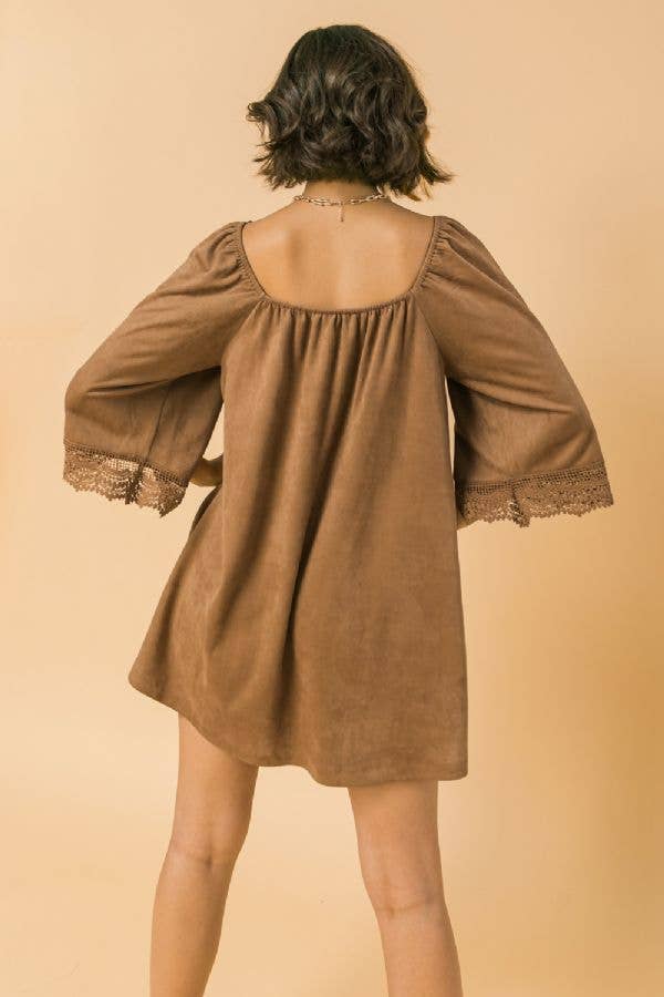 A faux suede mini dress -AD2417