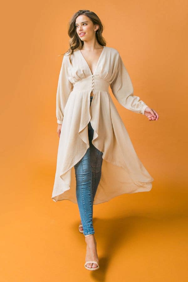 A woven hi-low maxi top-AT1843