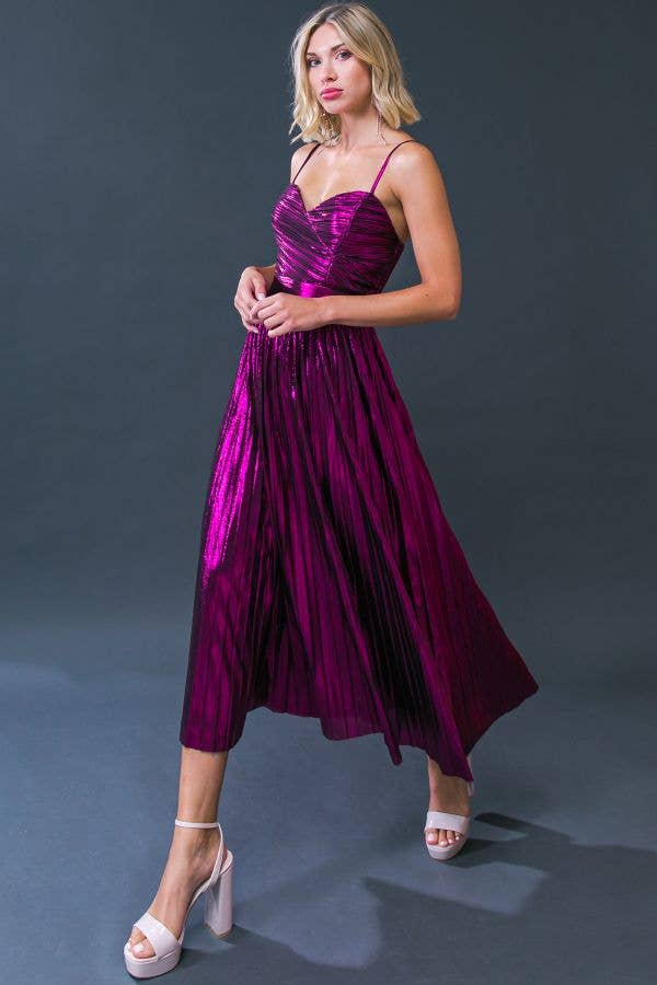 A foiled woven midi dress - ID20330