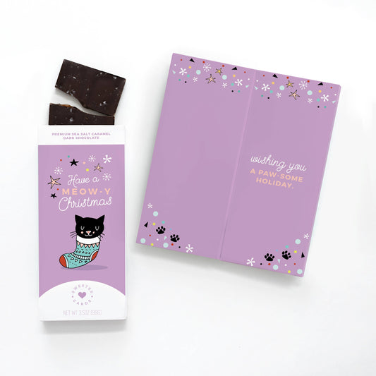 Have a Meow-y Christmas Card & Chocolate Bar in one!