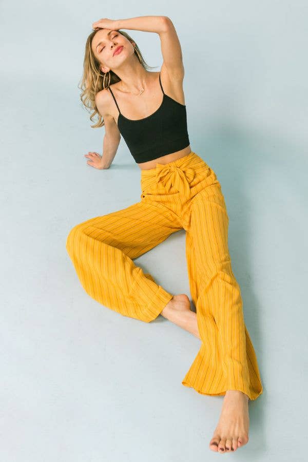 STRIPED WIDE LEG PANTS-JP4745