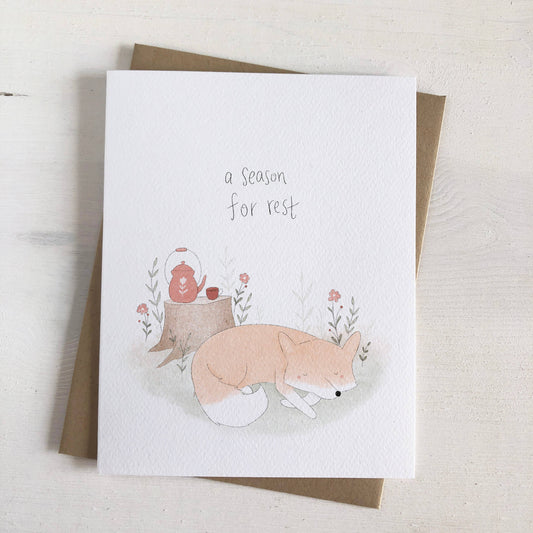 A Season For Rest - Autumn Greeting Card Fox