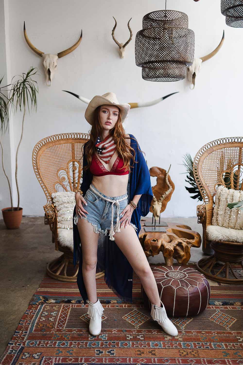 🇺🇸 Crochet American Flag Hair Bandana - Patriotic Style