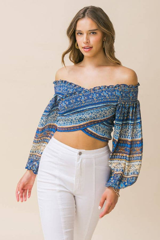 A printed woven top-IT11682