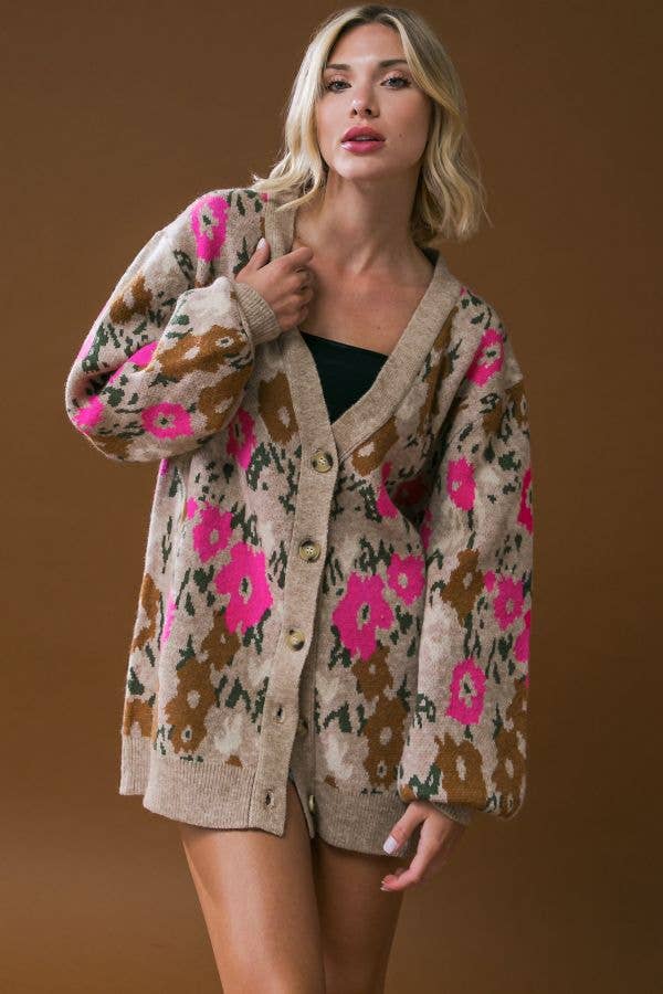 A sweater knit cardigan - ISW5196