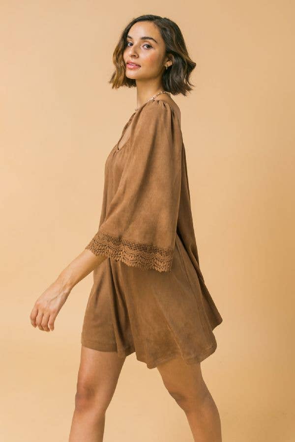 A faux suede mini dress -AD2417