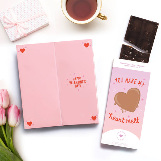 Valentine's Day Card w Chocolate Bar – Make My Heart Melt