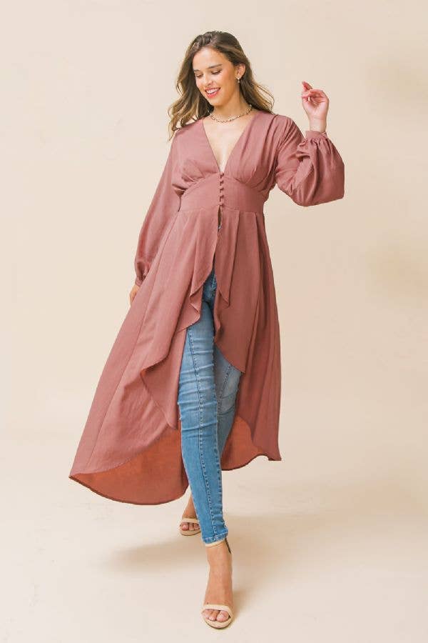 A woven hi-low maxi top-AT1843